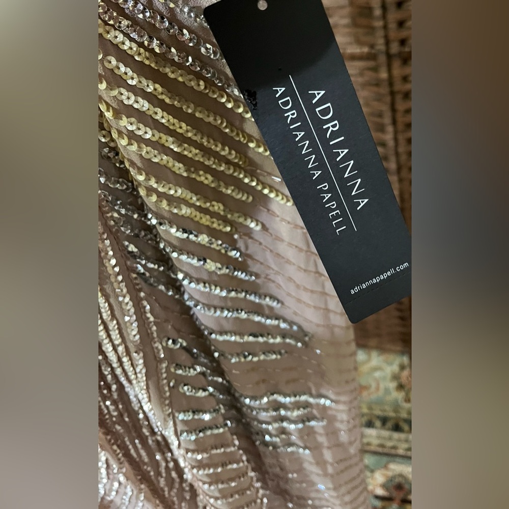 NEW Adrianna by Adrianna Papell Beaded Dolman-Sleeve Dress – Size 10 (Blush) - Picture 6 of 8